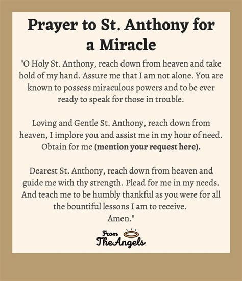 saint anthony prayer request.